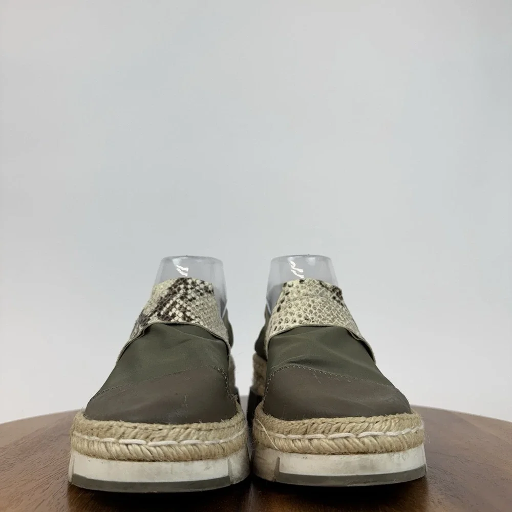 Womens Cinzia Araia Olive Green‎ Platform Snake Espadrille Sneakers Size EU 36.5